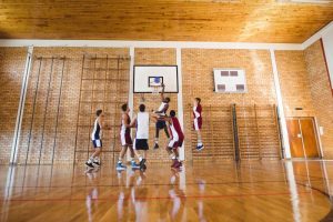 men playing basketball