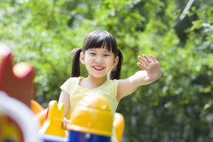 little girl playing
