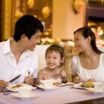 family dining at a restaurant