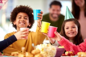 kids with their drinks