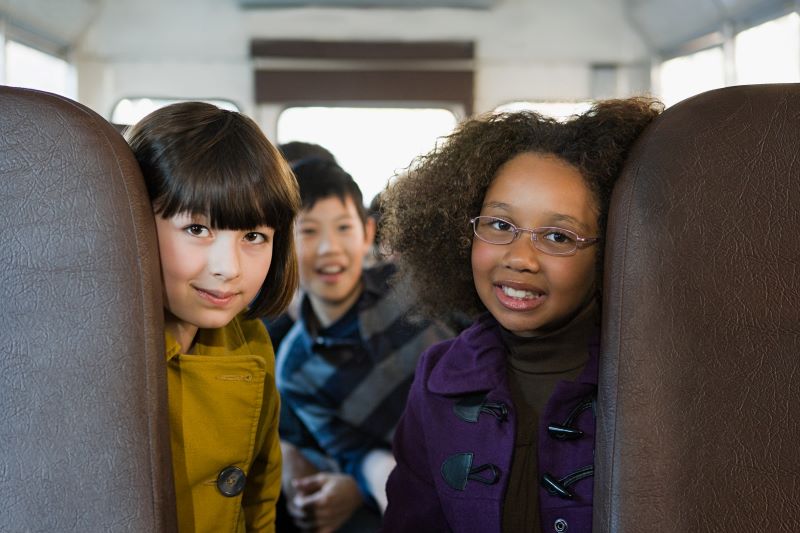 children on bus