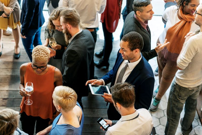people communication at event
