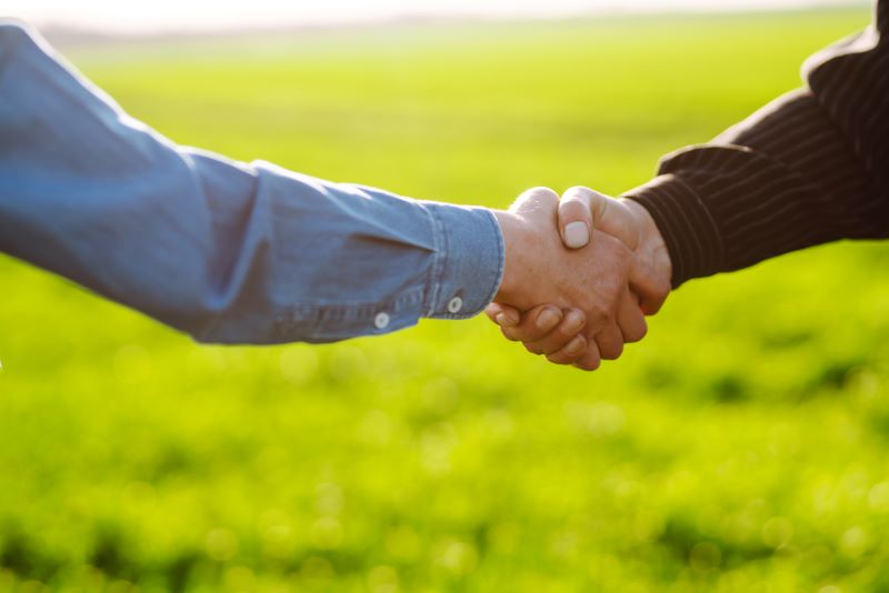 handshake with the sponsors